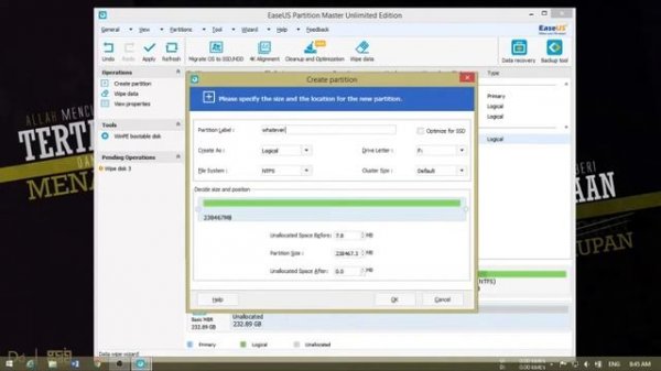 Wipe Data using EaseUS Partition Master