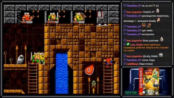 The Lost Vikings на Sega Genesis (Coop на трех игроков Mortirus, Vasek Retro и Artiem86)