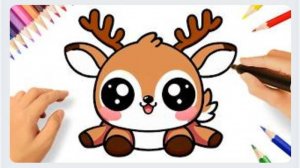 КАК НАРИСОВАТЬ МИЛОГО ОЛЕНЯ КАВАЙИ ШАГ ЗА ШАГОМ 🦌💟