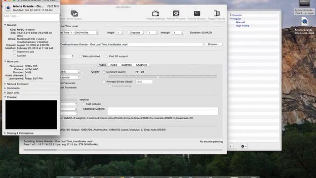 How to compress videos to small sizes in Mac Os X yosemite using Handbrake смотреть онлайн