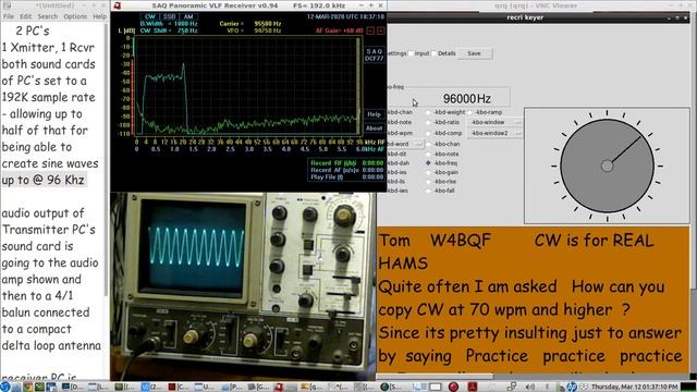 use your PC 192 Khz sample rate sound card to TRANSMIT CW at 90 Khz LF Band смотреть онлайн