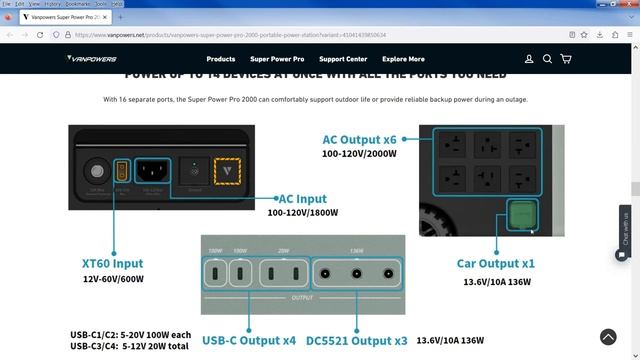 VANPOWERS Super Power Pro 2000 Portable Power Station смотреть онлайн