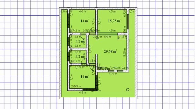 Small House Plan 10.5 x 12m (126sqm) with 2 Bedrooms and American Kitchen 2021 (34x39sqft) смотреть онлайн