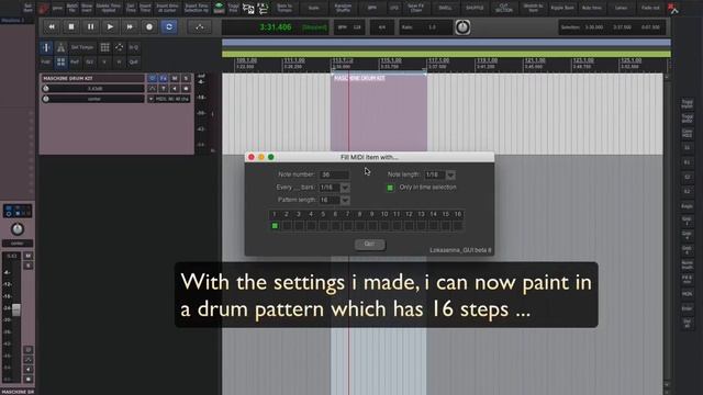 Reaper DAW: Fast Creating midi drum patterns in Arrange ! смотреть онлайн