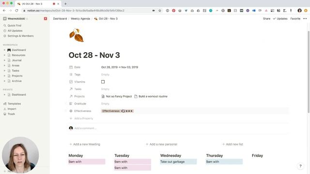 Create a Weekly Agenda template from scratch in Notion смотреть онлайн