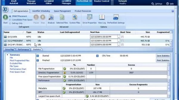 PerfectDisk10 Add-In for Windows Home Server - Defrag