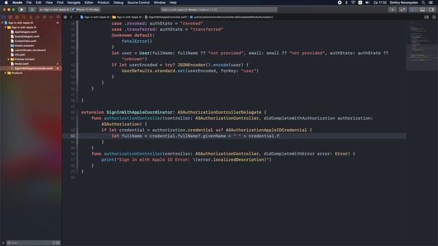 Sign In with Apple ID in SwiftUI смотреть онлайн