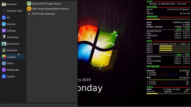 Shark Linux Mate Desktop смотреть онлайн