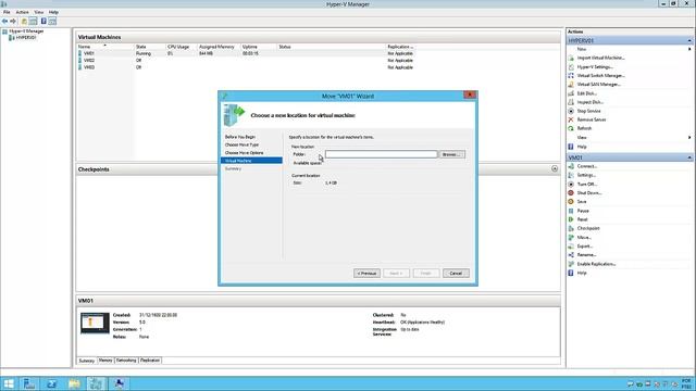 Windows Server 2012 R2 - Hyper-V 3.0 - Mover todo o conteúdo de uma VM para outro local (vmotion) смотреть онлайн