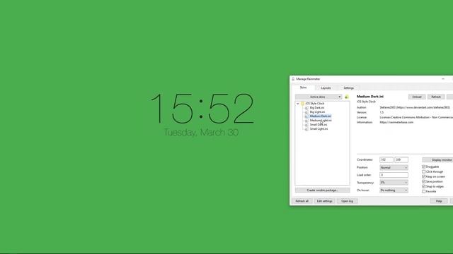 IOS Clock Rainmeter Digital Clock And Date Skin | Rainmeterbase