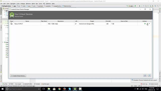 Android 2018: create Android Virtual Device (AVD) Emulator for Android Studio 3.0.1 смотреть онлайн
