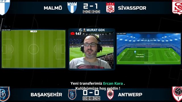 MALMÖ 3-1 SİVASSPOR / BAŞAKŞEHİR 1-1 ANTWERP / Avrupa Ligi - Konferans Ligi смотреть онлайн