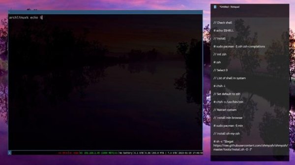 Install zsh on Arch linux