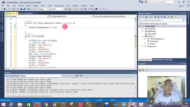C# Programming Language in khmer video- Using ListView in C# смотреть онлайн