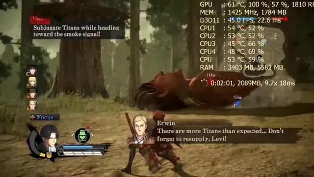 Attack on Titan - MSI R9 380 4GB + i5-6400 Gameplay Ultra (FPS BENCHMARK) смотреть онлайн