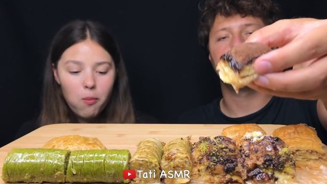 ASMR Baklava Turkish Delight Eating Sounds Mukbang 먹방 Tati ASMR смотреть онлайн