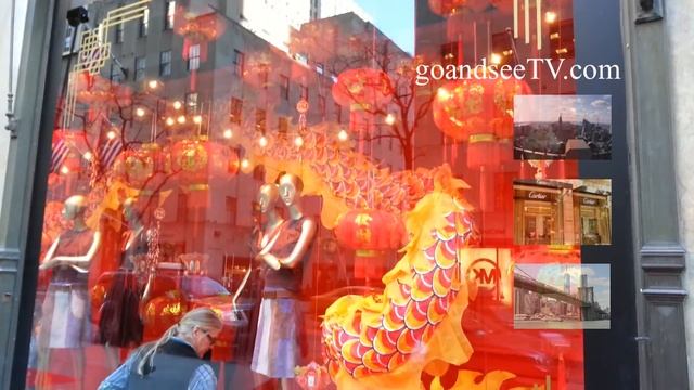 See Saks Fifth Avenue's Chinese New Year Display!! New York City Shopping смотреть онлайн