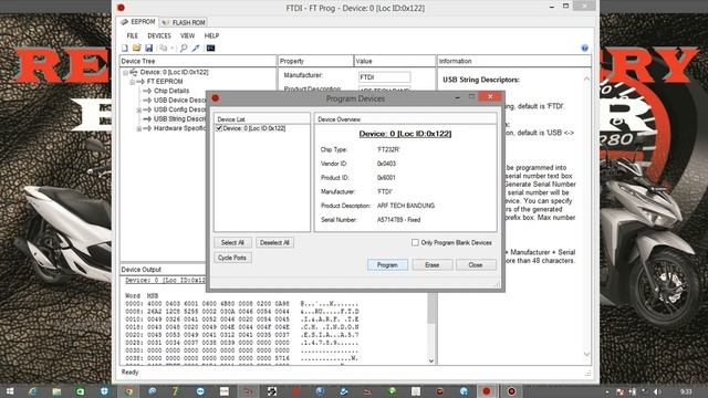 CARA PROGRAM ULANG DAN GANTI NAMA CHIP FTDI FT232 AGAR CONNECT KE AUTOSHOP FLASHER HONDA смотреть онлайн