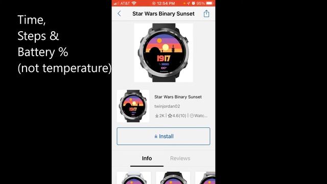 Star Wars Binary Sunset Watch Face - Garmin Connect IQ смотреть онлайн