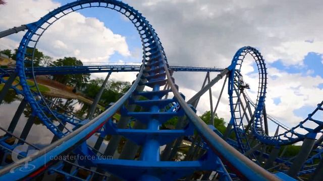 Blue Hawk front seat on-ride 5K POV @60fps Six Flags Over Georgia смотреть онлайн