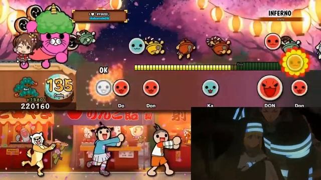 Enen no Shouboutai opening - Inferno by Mrs. Green apple | taiko no tatsujin drum session смотреть онлайн
