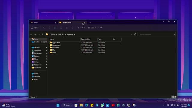Windows 11 Build 25290 | File Explorer Drag Out Tab смотреть онлайн