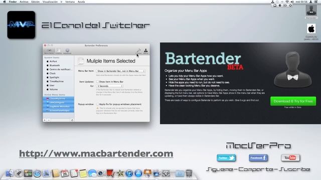 Oculta los iconos de la barra de menu con "Bartender" смотреть онлайн