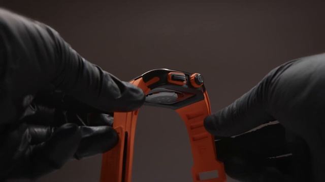 Grandeur Titanium Apple Watch Case with orange strap for Apple Watch serious 4 - 8 смотреть онлайн