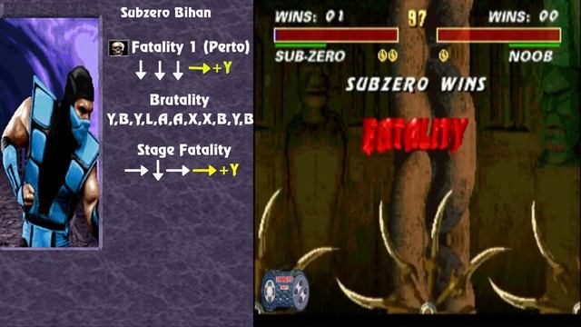 Aprenda como fazer Fatality do Sub-zero no Ultimate Mortal Kombat 3 смотреть онлайн