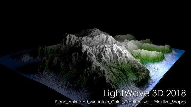 LightWave 3D 2018: Plane Animated Mountain and Color Gradient scenes rendered смотреть онлайн