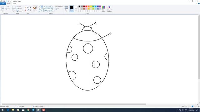 How to Draw a Ladybug in MS Paint - Easy Draw | ms paint смотреть онлайн