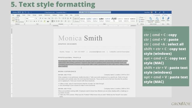 ATS Friendly Resume Template MS Word