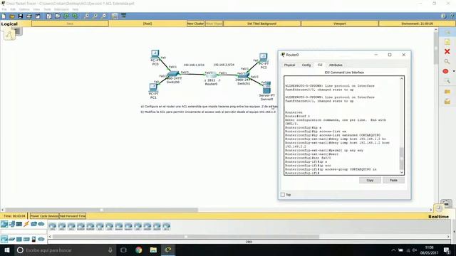 Packet Tracer: Creación de ACL Extendida ( I ) смотреть онлайн