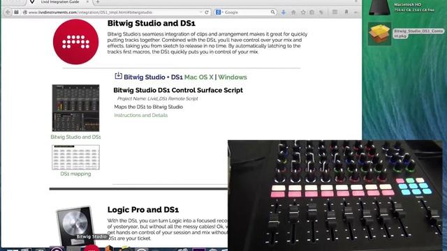 How to setup the Livid DS1 with Bitwig смотреть онлайн