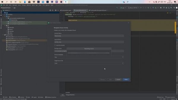 How to create empty activity to navigation drawer activity in android studio