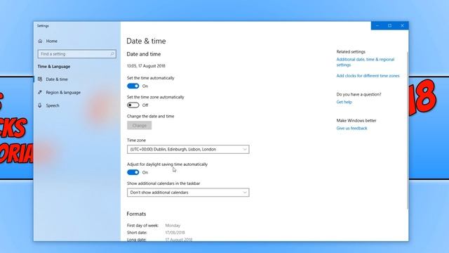 How To Turn Daylight Saving Time On or Off In Windows 10 Tutorial смотреть онлайн