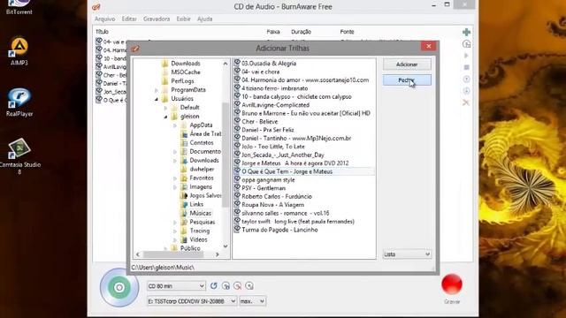 BURNAWARE FREE -como gravar cd de audio e cd de mp3. смотреть онлайн