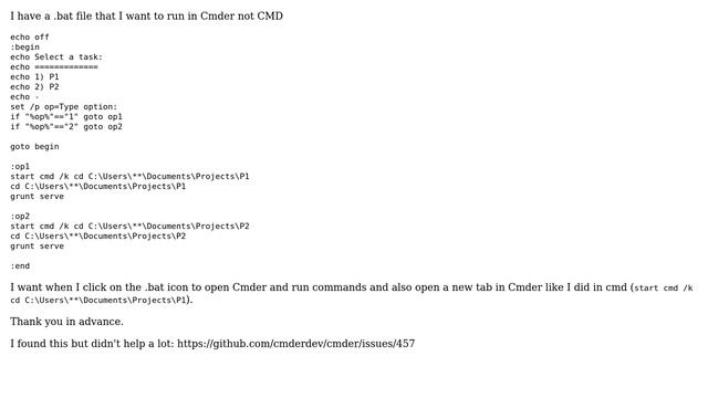 Run a .bat file with CMDER смотреть онлайн