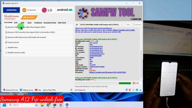 How to Bypass/Unlock Samsung A12 (A125f) Frp lock free android 11/12 Mediatek Helio | TECH City смотреть онлайн