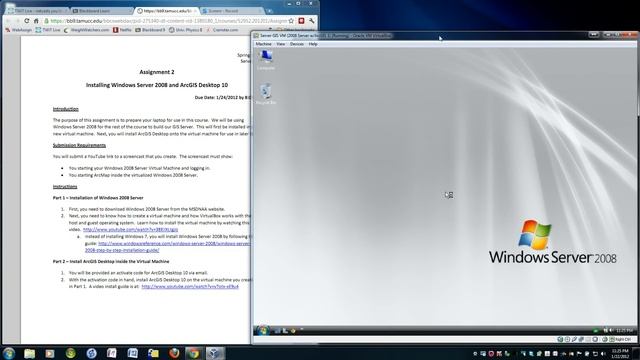 GISC 4590- Assignment #2: Show Windows Server 2008 & ArcGIS Desktop 10 installed and working смотреть онлайн