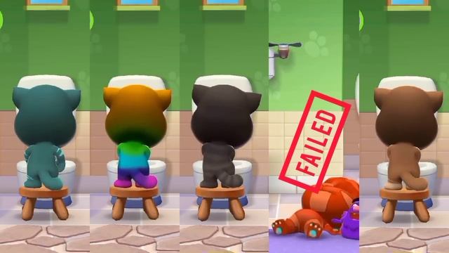 My Talking Tom 2 - SQUID GAME - But Talking Angela Is The Doll - PEE ( TOILET 2 )