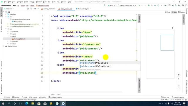 How to create option menu in android studio (Class-37) || Option Menu || Menu || Bangla tutorial смотреть онлайн