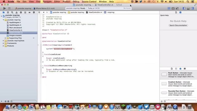 XCode 5 - Simple Respring Application iOS 7 Development смотреть онлайн