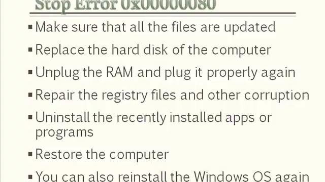 Fix Windows Stop Error 0x00000080 смотреть онлайн