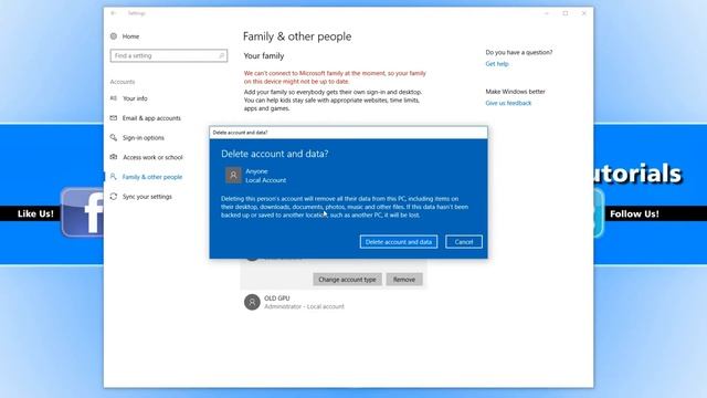 How To Delete A User Account In Windows 10 Tutorial 2018 смотреть онлайн