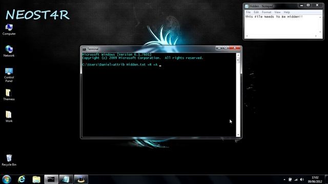 Hiding A File/ Folder Using CMD (Windows 7) Tutorial смотреть онлайн