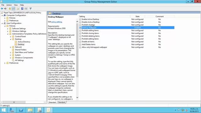 Aplicar papel tapiz mediante GPO en Windows Server 2012 смотреть онлайн