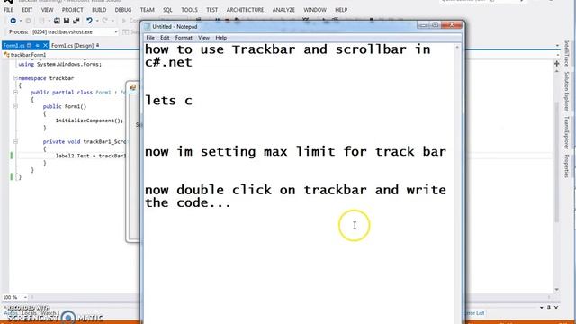 How to use Trackbar and Scroll bar in C# Net смотреть онлайн