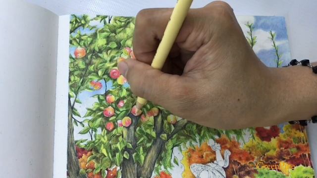 Speed Coloring | RED AUTUMN | Forest Girl's Coloring Book смотреть онлайн