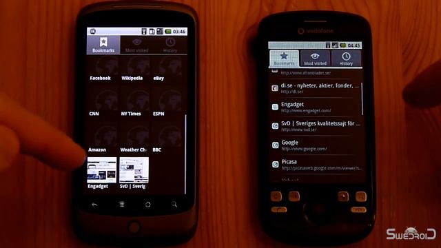 Google Nexus One vs HTC Magic browser speed - Swedroid.se смотреть онлайн